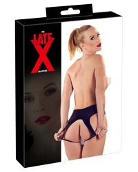 Latex-Ouvertslip, schwarz